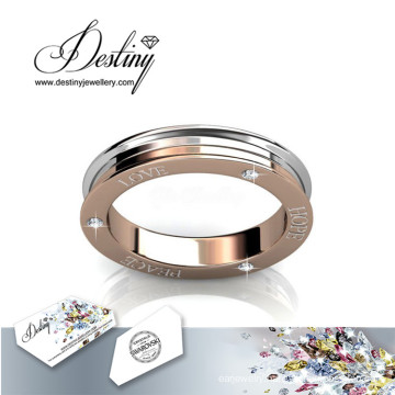 Destiny Jewellery Crystal From Swarovski Dual Tone Unisex Brilliant Ring